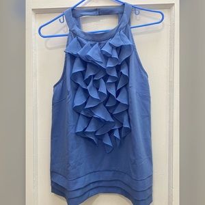 Never Worn Blue halter top w/ ruffles